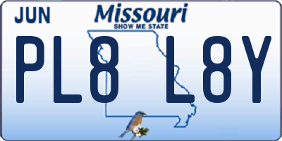 MO license plate PL8L8Y
