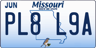 MO license plate PL8L9A