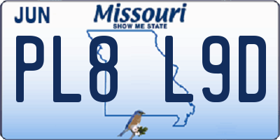 MO license plate PL8L9D