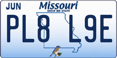 MO license plate PL8L9E