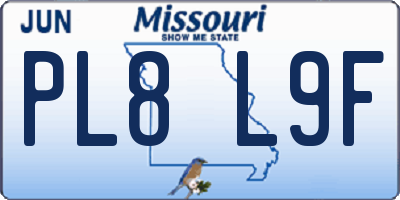 MO license plate PL8L9F