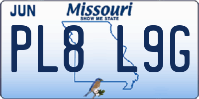MO license plate PL8L9G