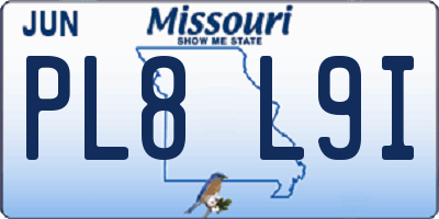 MO license plate PL8L9I