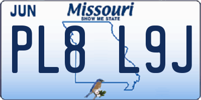 MO license plate PL8L9J