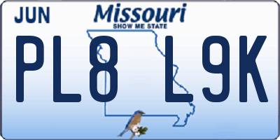 MO license plate PL8L9K