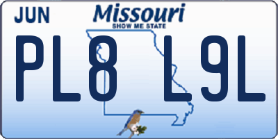 MO license plate PL8L9L