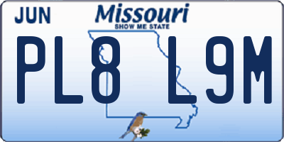 MO license plate PL8L9M