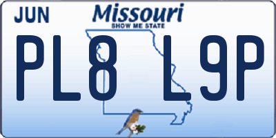 MO license plate PL8L9P