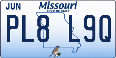 MO license plate PL8L9Q