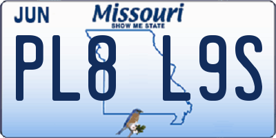 MO license plate PL8L9S