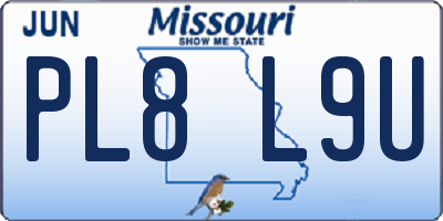 MO license plate PL8L9U