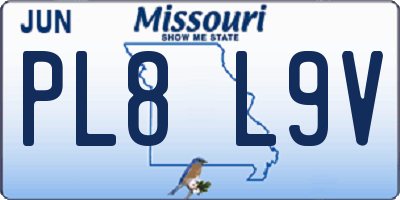 MO license plate PL8L9V