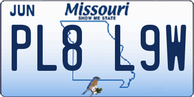 MO license plate PL8L9W