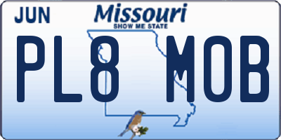 MO license plate PL8M0B