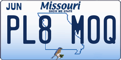 MO license plate PL8M0Q