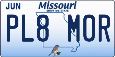 MO license plate PL8M0R