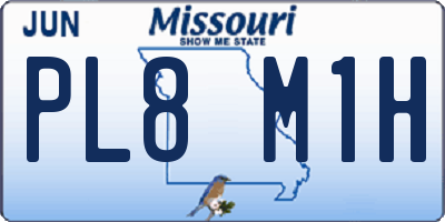 MO license plate PL8M1H