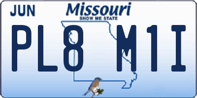 MO license plate PL8M1I