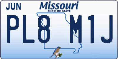 MO license plate PL8M1J