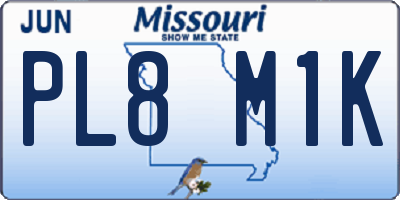 MO license plate PL8M1K