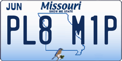 MO license plate PL8M1P