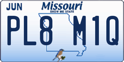 MO license plate PL8M1Q