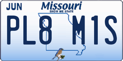 MO license plate PL8M1S