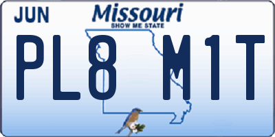 MO license plate PL8M1T