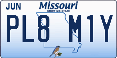 MO license plate PL8M1Y