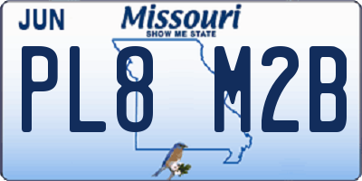 MO license plate PL8M2B