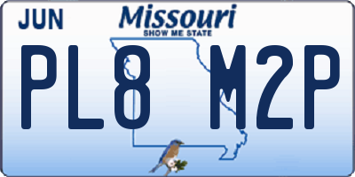 MO license plate PL8M2P