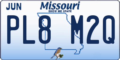 MO license plate PL8M2Q