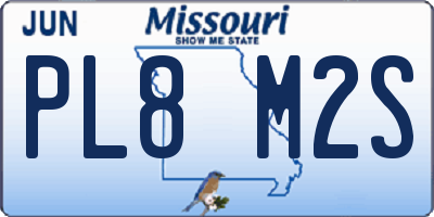 MO license plate PL8M2S