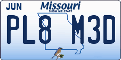 MO license plate PL8M3D