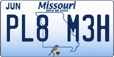 MO license plate PL8M3H