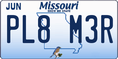 MO license plate PL8M3R
