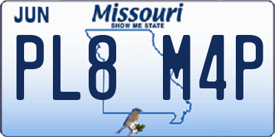 MO license plate PL8M4P