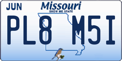 MO license plate PL8M5I