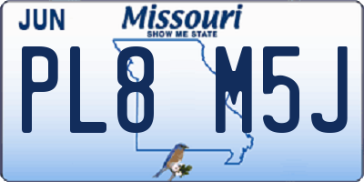 MO license plate PL8M5J