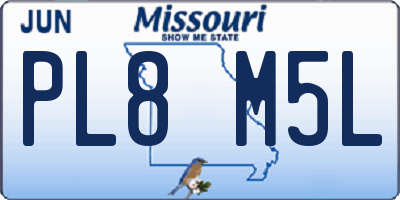 MO license plate PL8M5L