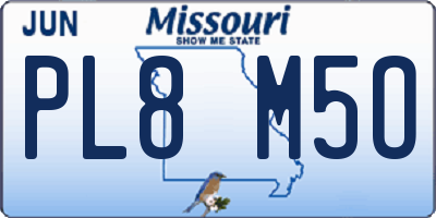MO license plate PL8M5O