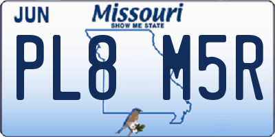 MO license plate PL8M5R