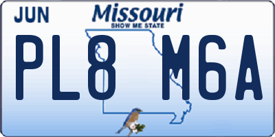 MO license plate PL8M6A
