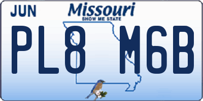 MO license plate PL8M6B