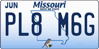 MO license plate PL8M6G