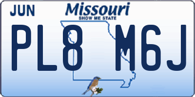 MO license plate PL8M6J