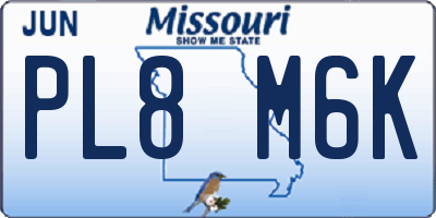 MO license plate PL8M6K