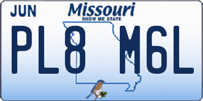 MO license plate PL8M6L