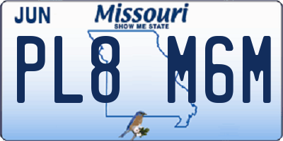 MO license plate PL8M6M