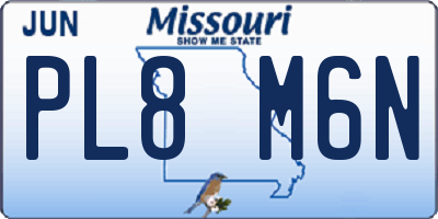 MO license plate PL8M6N